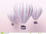 Blank Card Hot Air Balloon Hot Air Balloon White and Pink Stripes Colorful Aerostat On