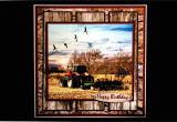 Blank Card with Photo Insert Handmade Birthday Card for Men Fathers Day Tractor