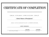 Blank Certificate Of Completion Template Blank Certificate Of Completion Template Invitation Template