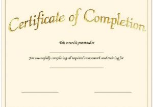 Blank Certificate Of Completion Template Blank Certificates Certificate Templates