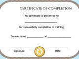 Blank Certificate Of Completion Template Certificate Of Completion 22 Templates In Word format