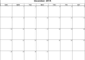 Blank December 2014 Calendar Template December 2014 Printable Blank Calendar