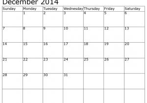 Blank December 2014 Calendar Template Printable December 2014 Calendar to Write In HTML Autos Post