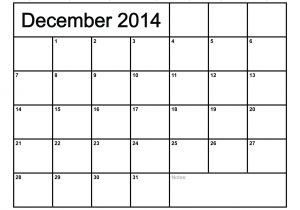 Blank December 2014 Calendar Template Search Results for Blank December Calendar 2014