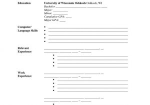 Blank format Of Resume Pdf Fill In the Blank Resume Pdf Http Www Resumecareer