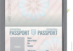 Blank Military Id Card Template Blank Open Passport Template Vector Illustration Stock