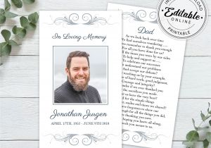 Blank Prayer Card Template Free Editable Funeral Prayer Card Template Printable Memorial