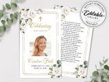 Blank Prayer Card Template Free Editable Funeral Prayer Card Template Printable Memorial