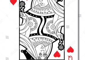 Blank Queen Of Hearts Card Hearts Queen Blank Background Poker Deck Stock Vector