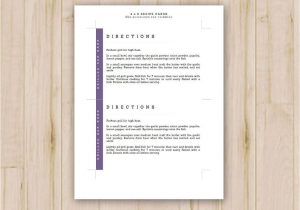 Blank Recipe Card Template for Word 4×6 Purple Recipe Cards Modern Printable Recipe Cards Card Recipe Recipe Card Template Ms Word Instant Download