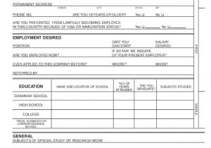 Blank Resume form for Job Application Blank Job Application form Samples Download Free forms