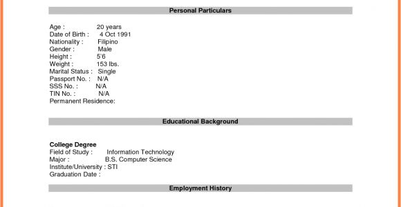 Blank Resume form for Job Application Pdf format for Job Application Pdf Basic Appication Letter