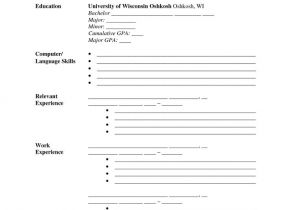 Blank Resume to Fill Out and Print Fill In the Blank Resume Pdf Http Www Resumecareer