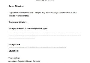 Blank Sample Resume format 46 Blank Resume Templates Doc Pdf Free Premium