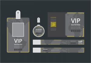Blank social Security Card Template Vip Pass Id Card Template Vip Pass for event Template Flat