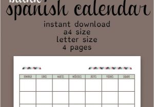 Blank Spanish Calendar Template Blank Spanish Calendar Printable Calendar by