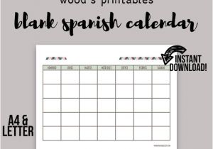 Blank Spanish Calendar Template Blank Spanish Calendar Printable Calendar Calendar
