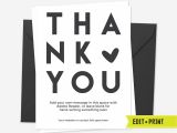 Blank Thank You Card Printable Business Thank You Card Printable Instant Download Etsy