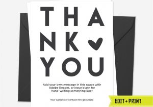 Blank Thank You Card Printable Business Thank You Card Printable Instant Download Etsy