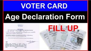 Blank Voter Id Card format Voter Card Age Declaration form Fill Up In Hindi Ii Age A A A A A A A A A A A A A A A A A A A A A A A