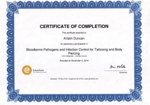 Bloodborne Pathogens Certificate Template Bloodborne Pathogens Certificate Template Free Download
