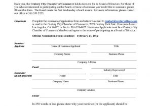 Board Member Application Template Century City Chamber Of Commerce 2012 January