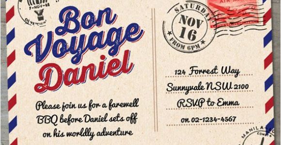 Bon Voyage Invitation Templates Free Items Similar to Bon Voyage Farewell Printable Invitation