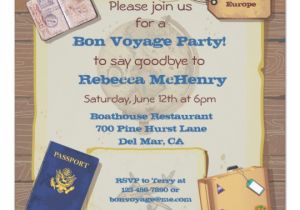 Bon Voyage Invitation Templates Free Rustic Vintage Bon Voyage Party Invitation Zazzle Com