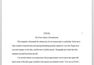 Book Manuscript format Template Evaluating Predefined Manuscript Templates In Word S K