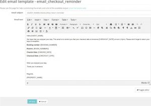 Booking Reminder Email Template Checkout Reminder