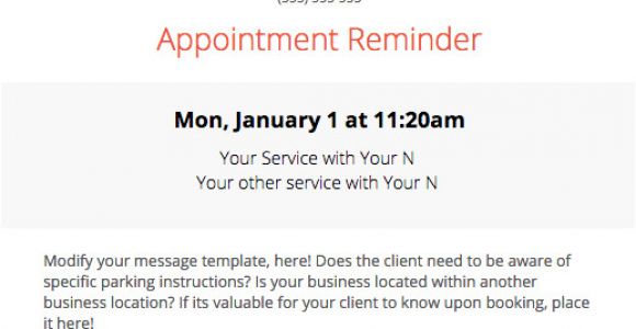 Booking Reminder Email Template Sending Automated Appointment Emails to Clients Massagebook