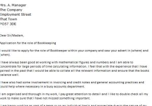 Bookkeeping Cover Letter No Experience Bookkeeper Cover Letter Example Icover org Uk