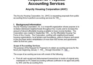 Bookkeeping Services Proposal Template Request for Proposal Accounting Services Enterprise
