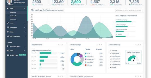 Bootrap Template 20 Free Bootstrap Admin Dashboard Templates 2018 Colorlib