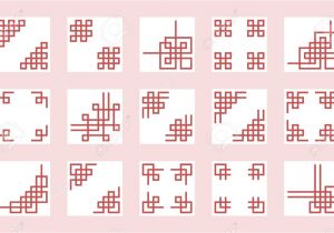 Border Design for Birthday Card Chinese Knots Border and Frame for Use In Greeting Card