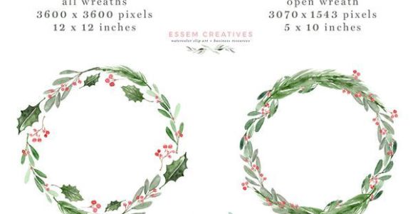 Border Design for Christmas Card Watercolor Christmas Wreath Clipart Christmas Card