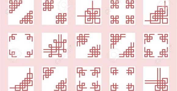 Border Design for Greeting Card Chinese Knots Border and Frame for Use In Greeting Card