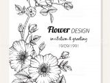 Border Design for Greeting Card Rose Flower Frame Drawing Illustration for Invitation and