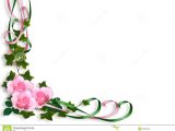 Border Design for Wedding Card Pink Roses Border Invitation Stock Illustration