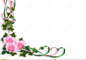 Border Design for Wedding Card Pink Roses Border Invitation Stock Illustration
