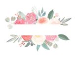 Border Design for Wedding Invitation Card Hand Drawn Clip Art Watercolour Flora Frames and Borders