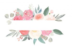Border Design for Wedding Invitation Card Hand Drawn Clip Art Watercolour Flora Frames and Borders