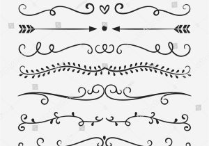 Border Designs for A Card Hand Drawn Vector Dividers Lines Borders and Laurels Set