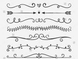 Border Line for Invitation Card Hand Drawn Vector Dividers Lines Borders and Laurels Set