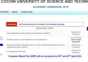 Border Road organisation Admit Card Cusat Cat 2019 Admit Card Released Cusat Nic In Check