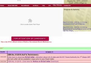 Border Security force Admit Card Rrb Group C Alp Technician Admit Card 2018 Released at