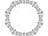 Border Stickers for Card Making Circle Frame with Romantic ornament Hand Drawn Style Vector