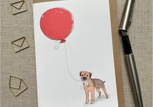Border Terrier Thank You Card Personalised Border Terrier Birthday Card