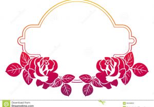 Border Wedding Card Clip Art Gradient Frame with Roses Raster Clip Art Stock Photo