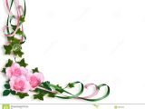 Border Wedding Card Clip Art Pink Roses Border Invitation Stock Illustration